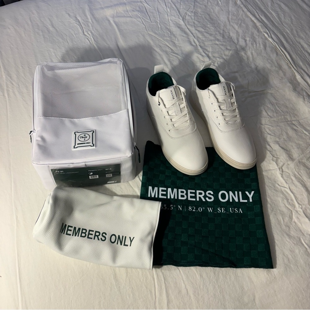 Masters themed White Sneakers with Green Accents by True Linkswear